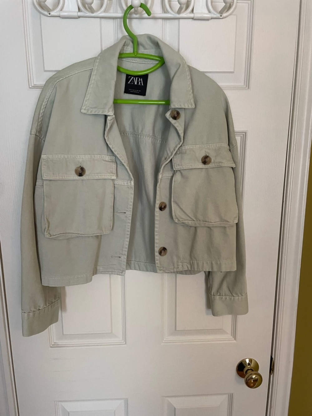 ZARA Light Beige Jacket with Black Label